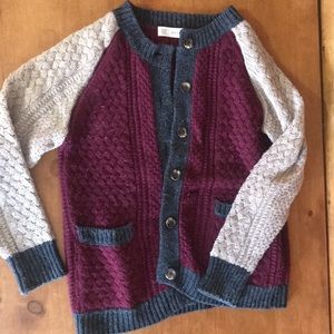 Zara Color Blocking Cable Knit Cardigan